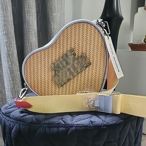 Steve Madden Tan Heart Woven Crossbody Bag
